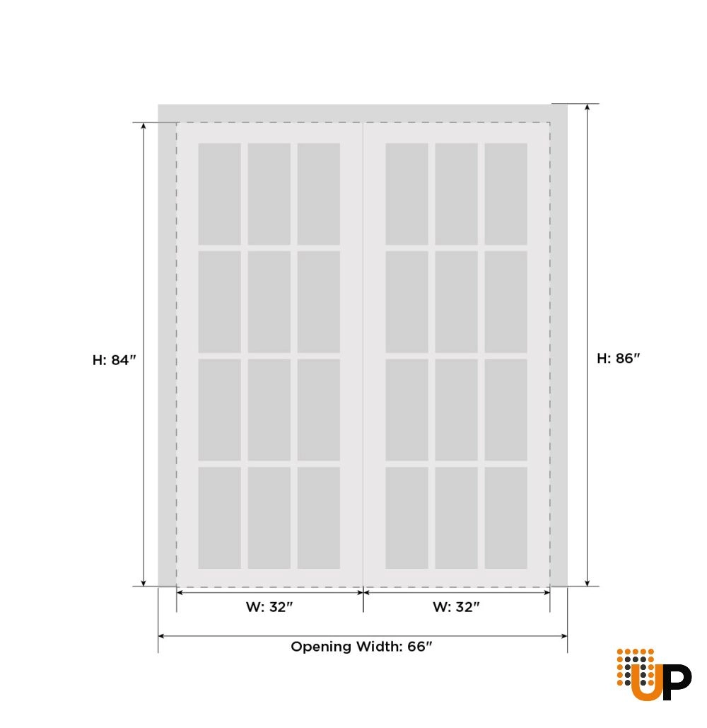 Double solid wood with honeycomb flush interior swing double door | Planum 0017 Concrete | 64 x 84 (2* 32x84) photo#5
