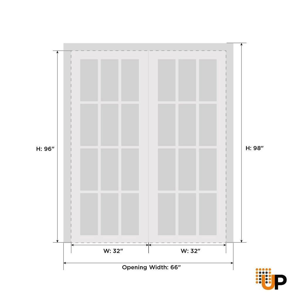 Double mdf french interior swing double door with frosted glass | Quadro 4088  Ginger Ash | 64 x 96 (2* 32x96) photo#6