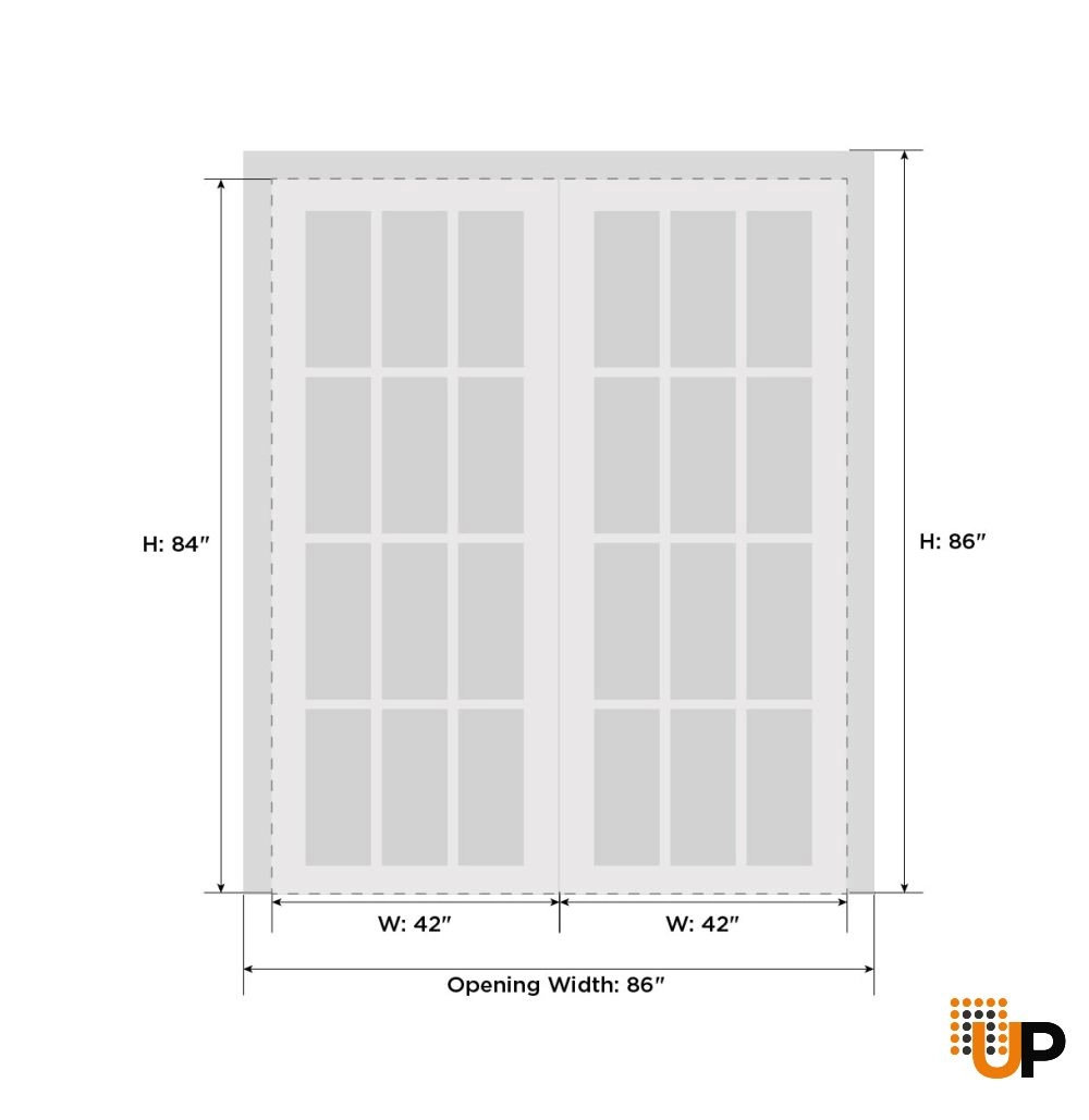 Double solid core french interior swing double door with frosted glass | Planum 0660 Painted White | 84 x 84 (2* 42x84) photo#6