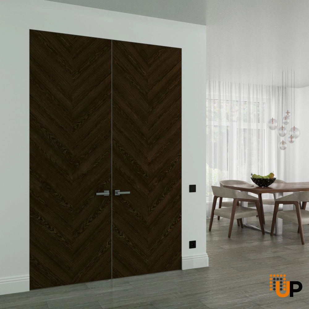 Ego 5005 interior frameless double doors 36x80 (2* 18x80) brown Photo #2