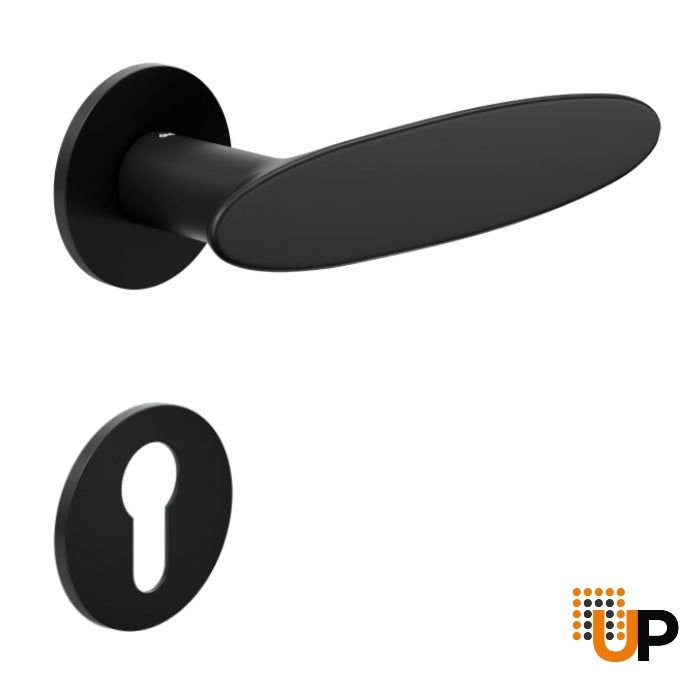 Door Euro Handle ELLIPSE for Magnetic Lock, Black, Entry photo#1