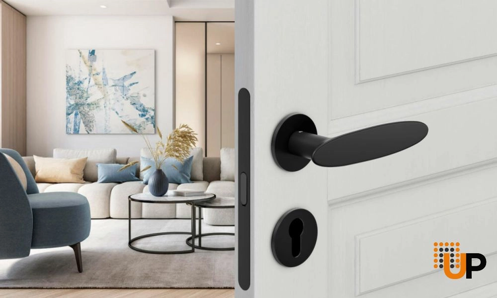 Door Euro Handle ELLIPSE for Magnetic Lock, Black, Entry photo#2