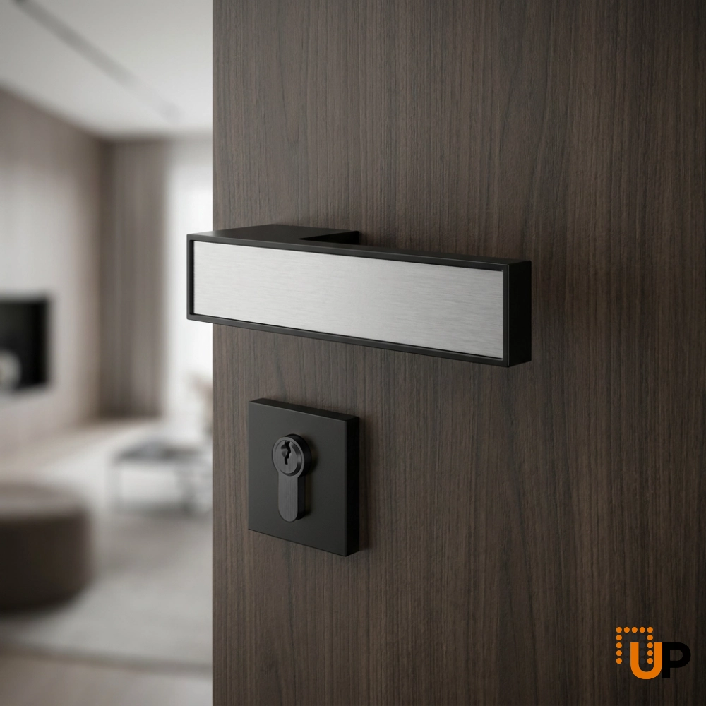 Door Euro Handle 3084 for Magnetic Lock, Black Entry photo#2