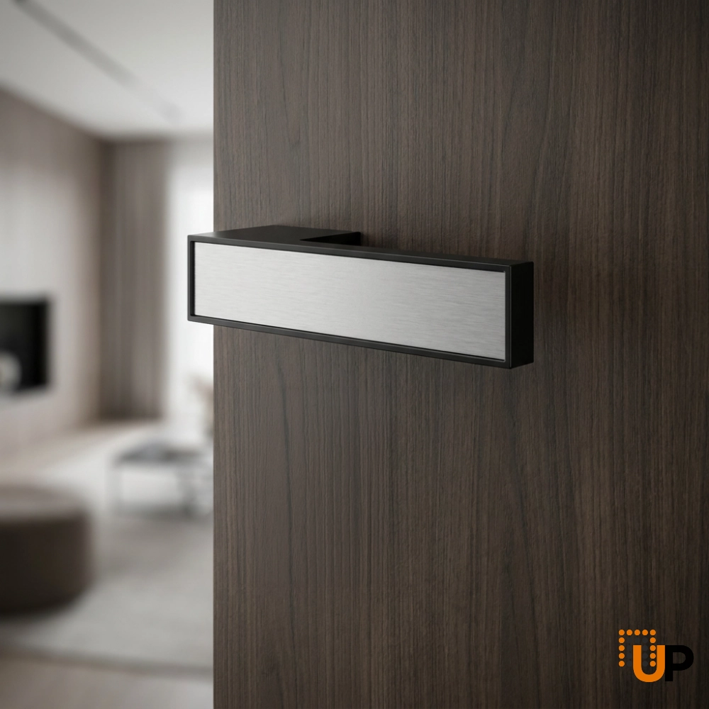 Door Euro Handle 3084 for Magnetic Lock, Black Passage photo#2