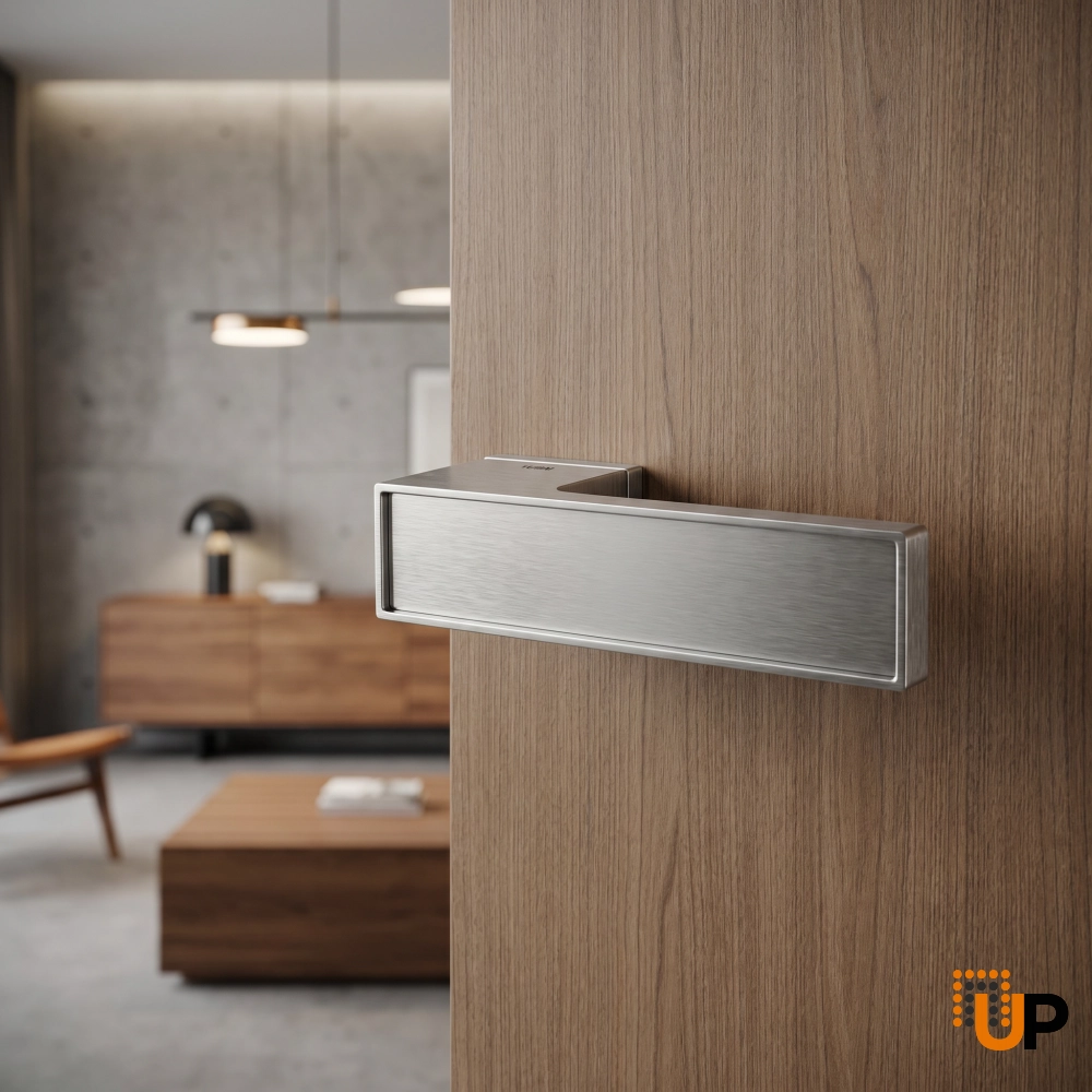 Door Euro Handle 3084 for Magnetic Lock, Satin chrome Passage photo#2