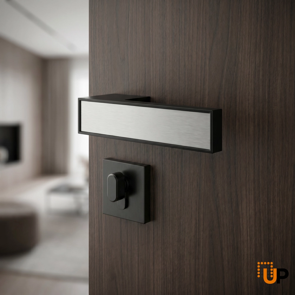 Door Euro Handle 3084 for Magnetic Lock, Black Privacy photo#2