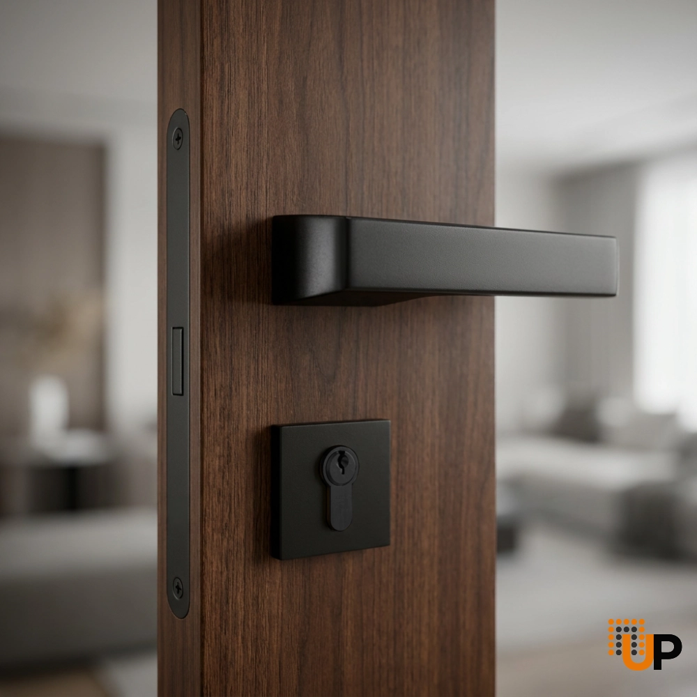 Door Euro Handle 3099 for Magnetic Lock, Black Entry photo#2