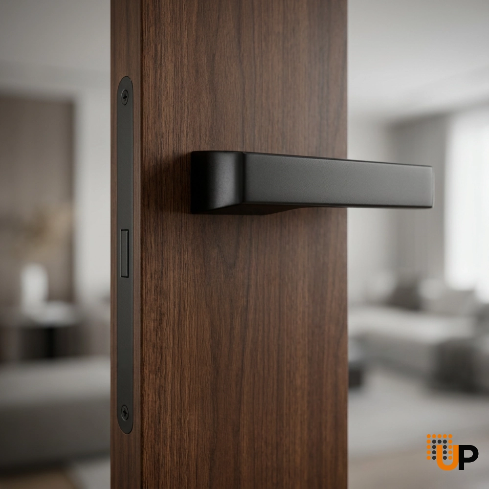 Door Euro Handle 3099 for Magnetic Lock, Black Passage photo#2