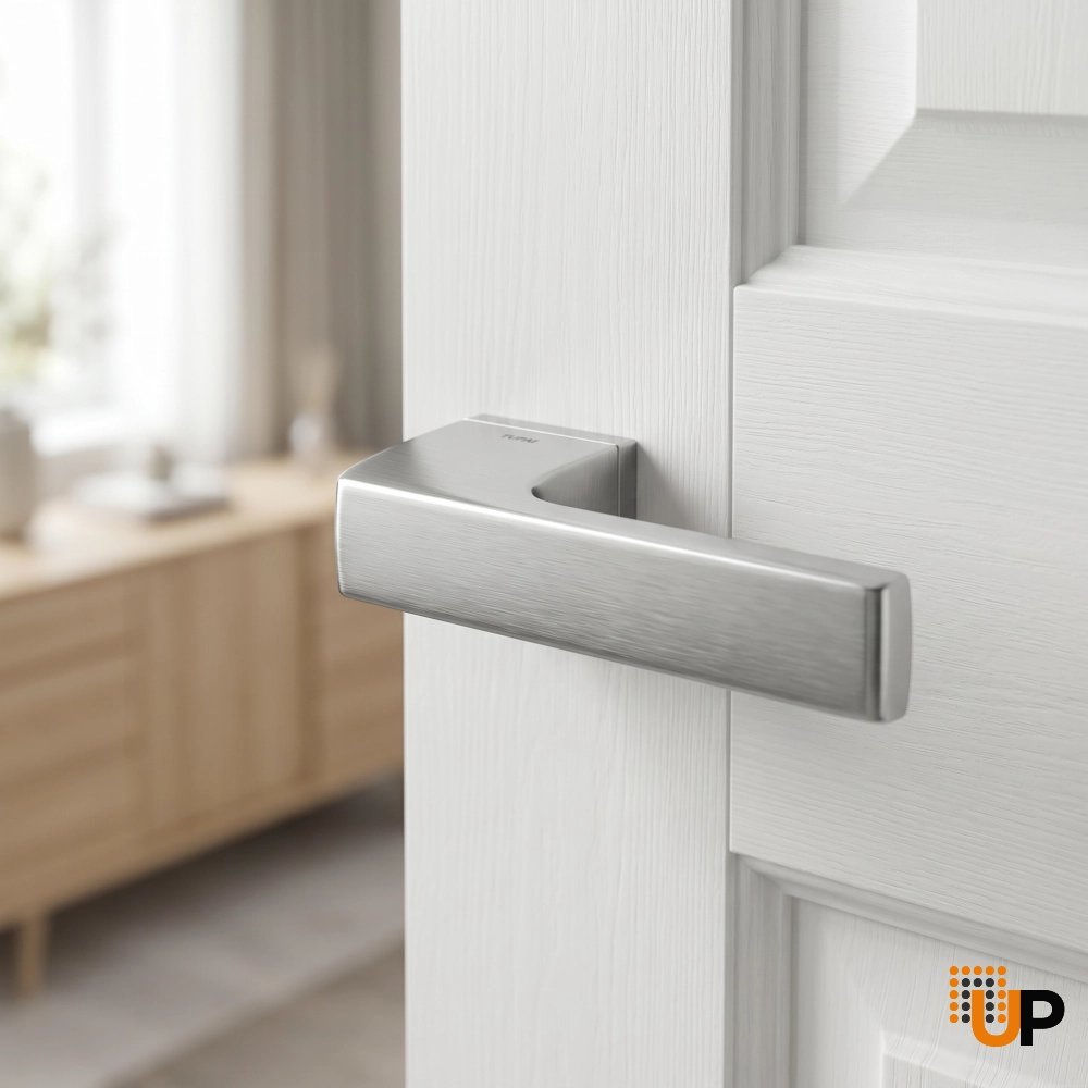 Door Euro Handle 3099 for Magnetic Lock, Satin chrome Passage photo#2