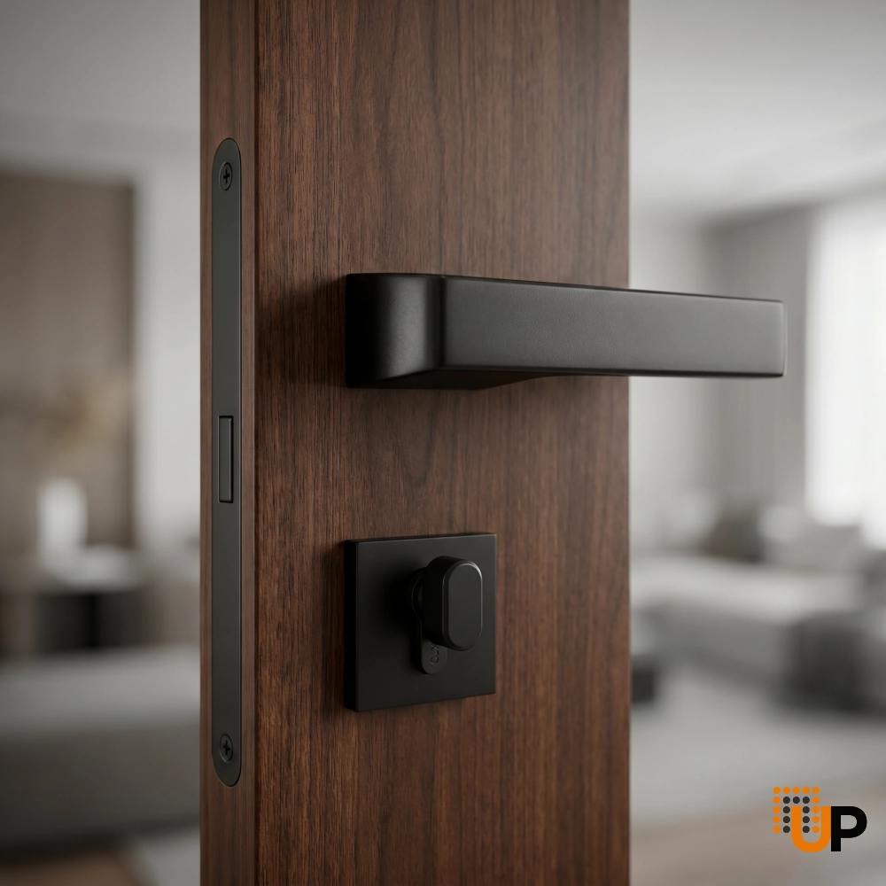 Door Euro Handle 3099 for Magnetic Lock, Black Privacy photo#2