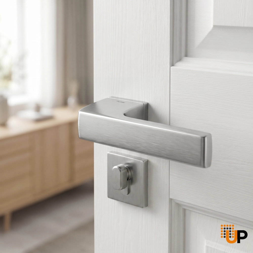 Door Euro Handle 3099 for Magnetic Lock, Satin chrome Privacy photo#2