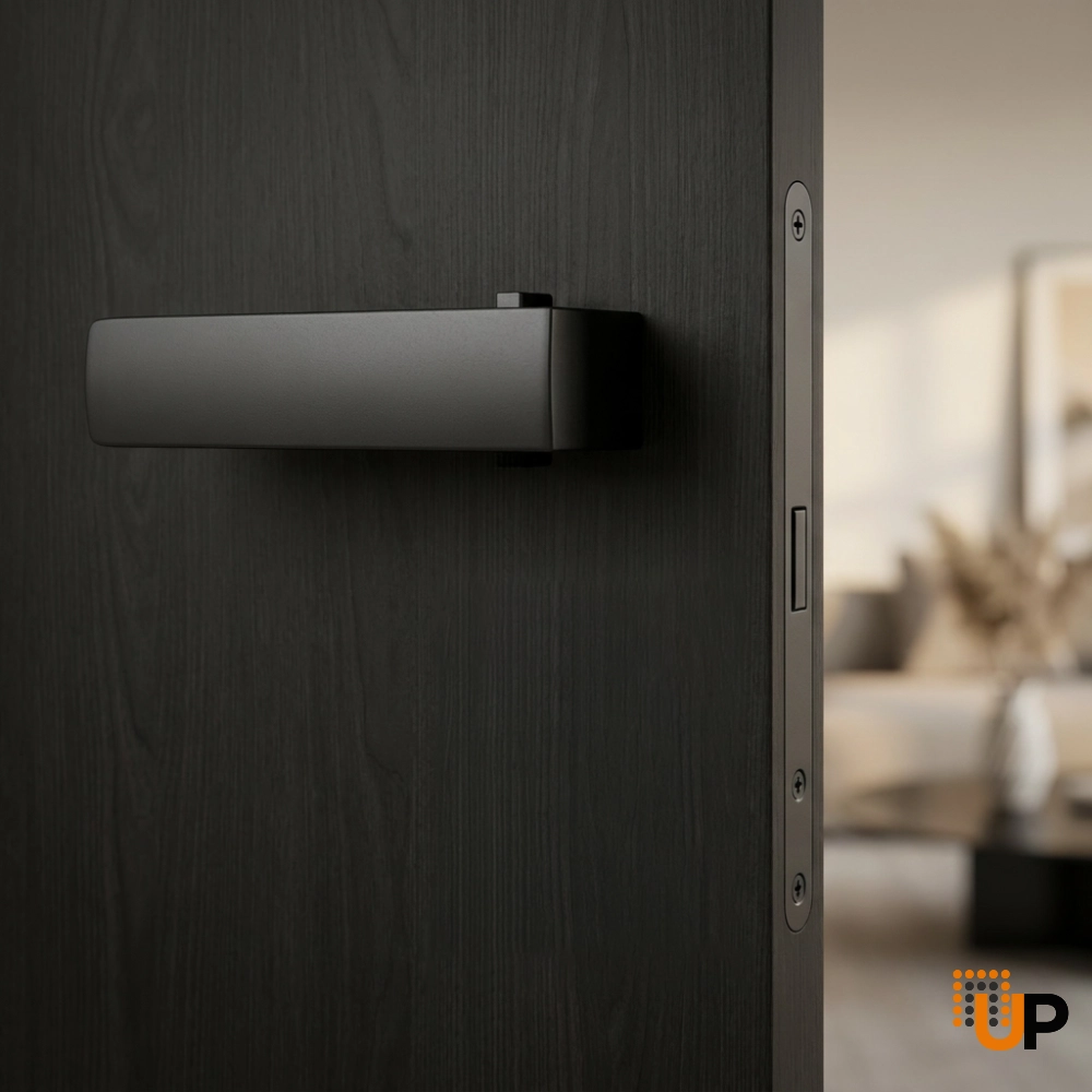Door Euro Handle 4084  Lock, Black, Left Privacy photo#2