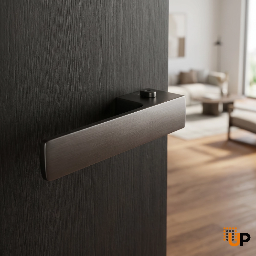 Door Euro Handle 4084  Lock, Graphite, Left Privacy photo#2