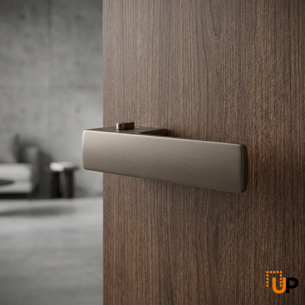 Door Euro Handle 4084  Lock, Graphite, Right Privacy photo#2