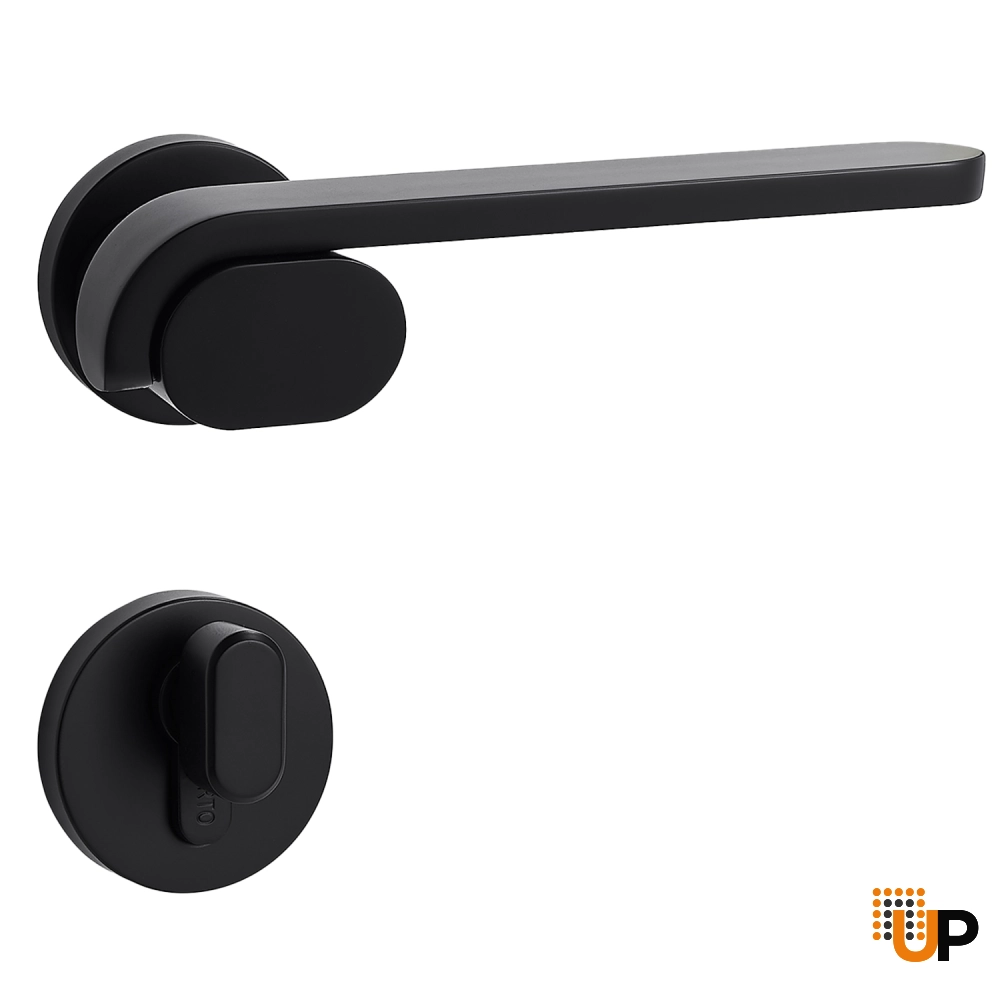 Door Euro Handle BOSTON for Magnetic Lock, Black, Entry photo#1