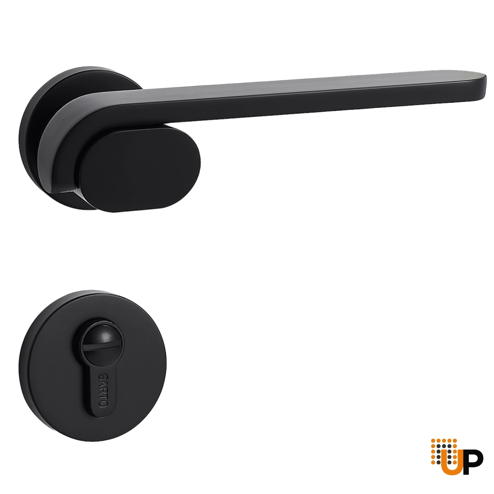 Door Euro Handle BOSTON for Magnetic Lock, Black, Privacy photo#1