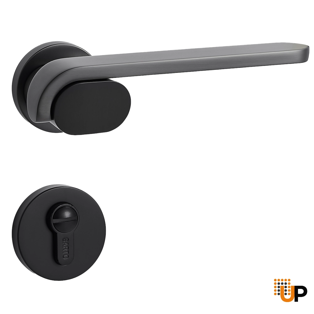 Door Euro Handle BOSTON for Magnetic Lock, Graphite, Privacy photo#1