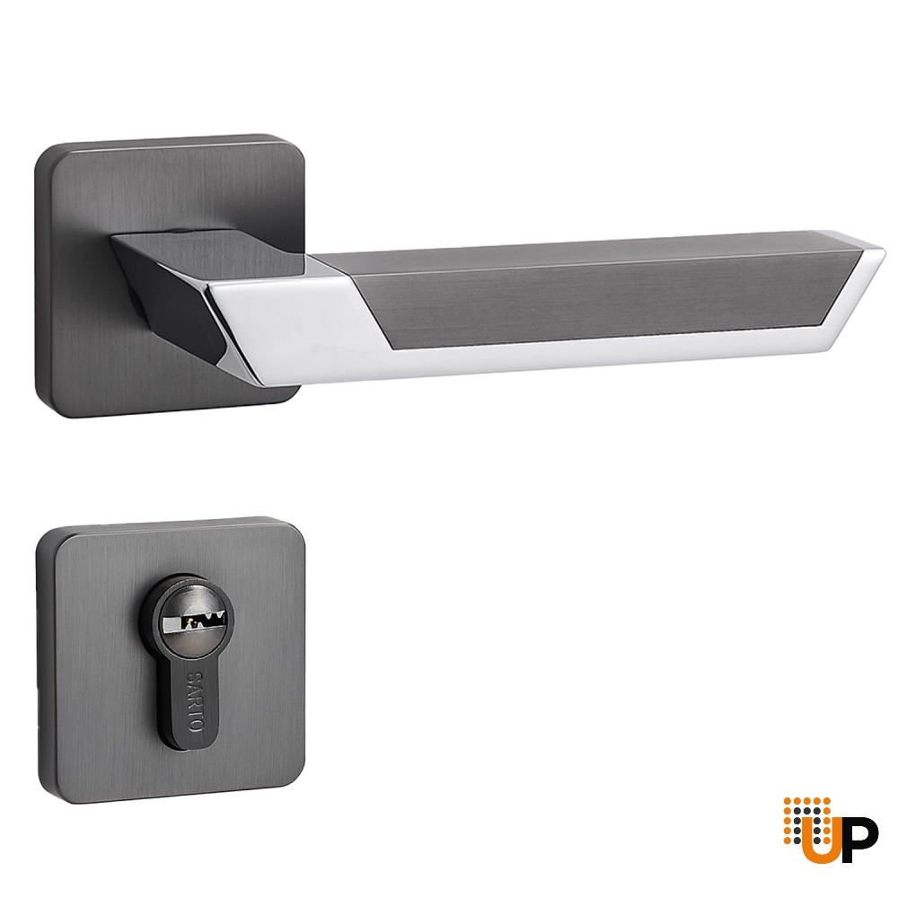 Door Euro Handle DALLAS for Magnetic Lock, Graphite Chrome, Entry photo#1