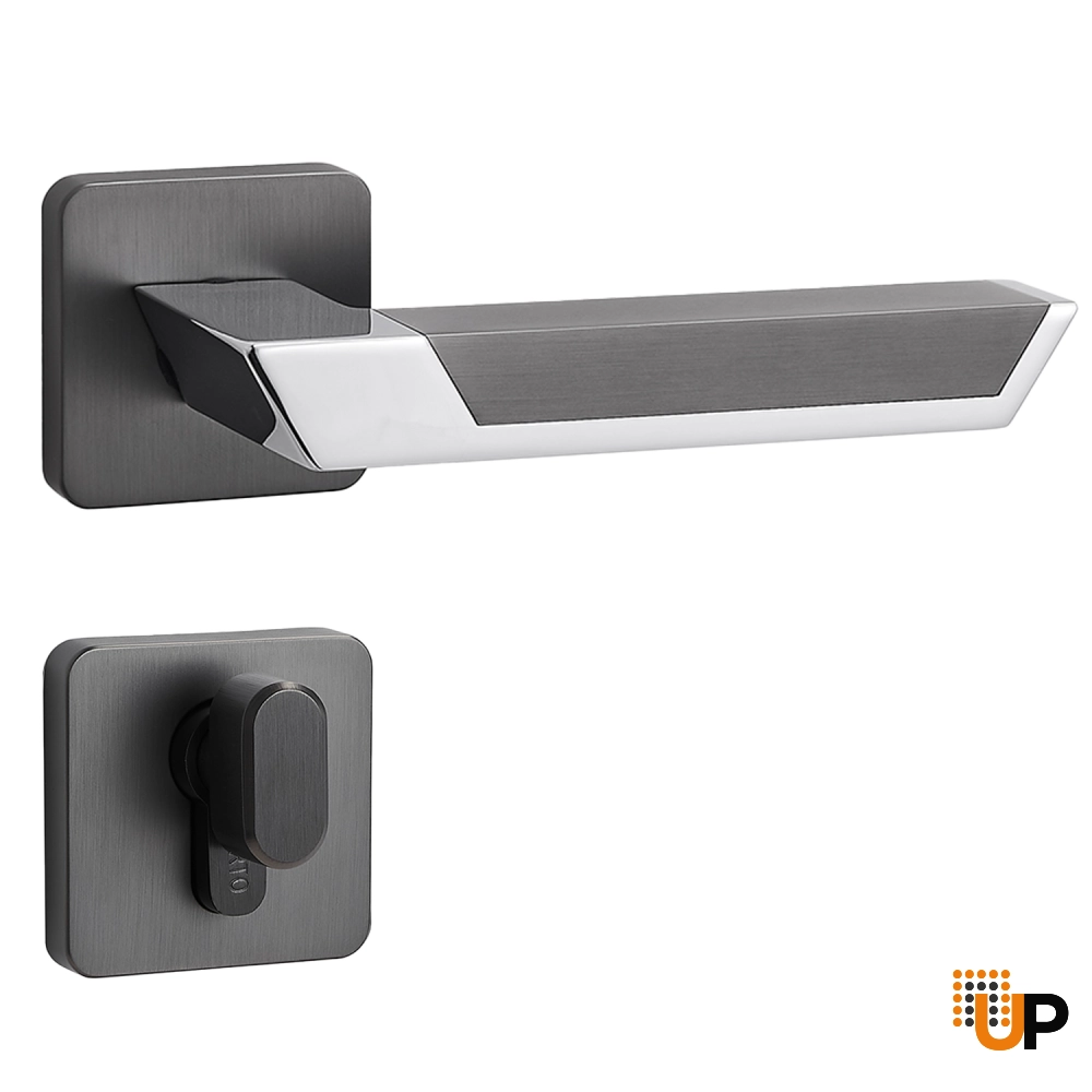 Door Euro Handle DALLAS for Magnetic Lock, Graphite Chrome, Privacy photo#1