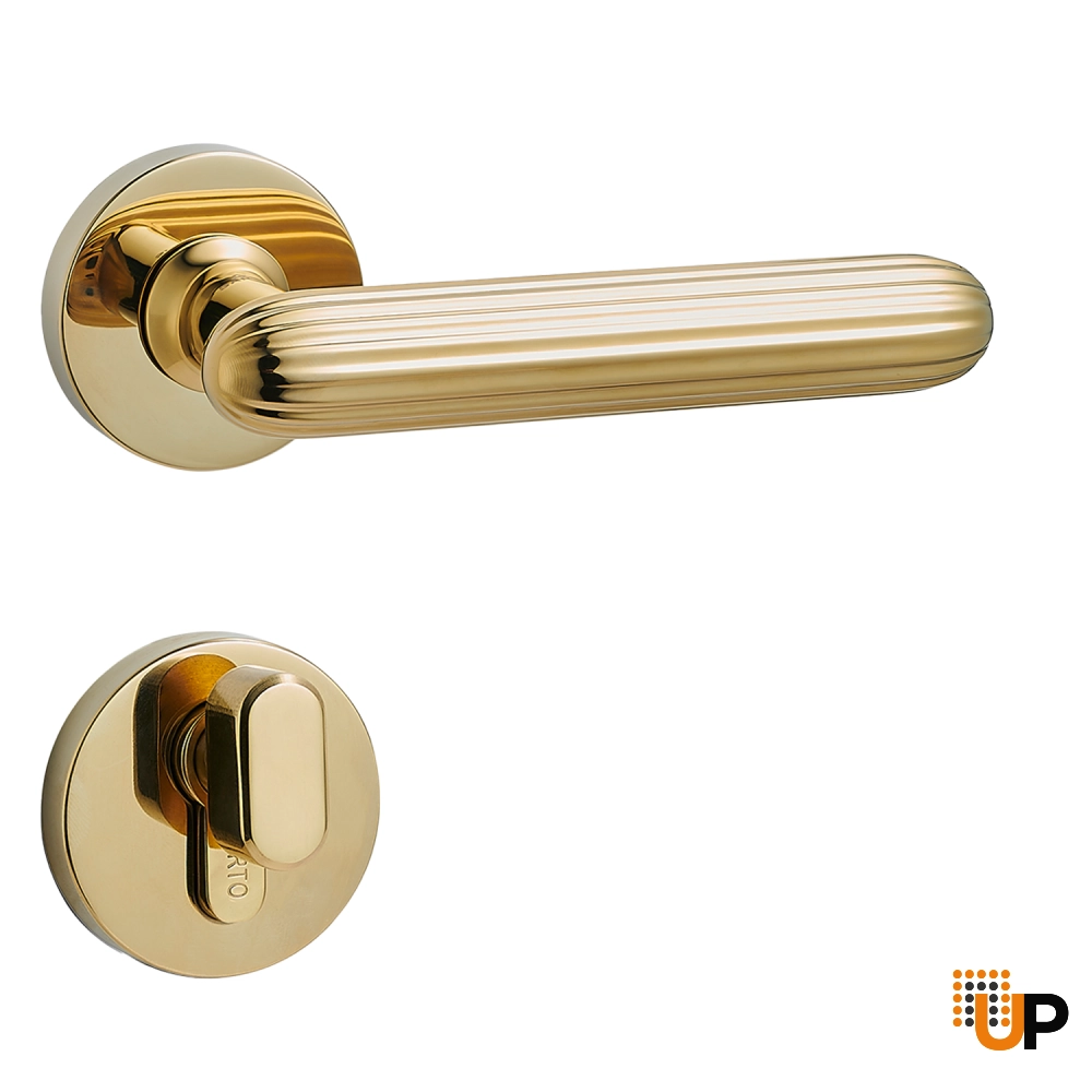 Door Euro Handle KYIV for Magnetic Lock, Gold, Entry photo#1