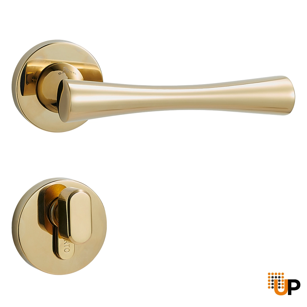 Door Euro Handle METRO for Magnetic Lock, Gold, Entry photo#1