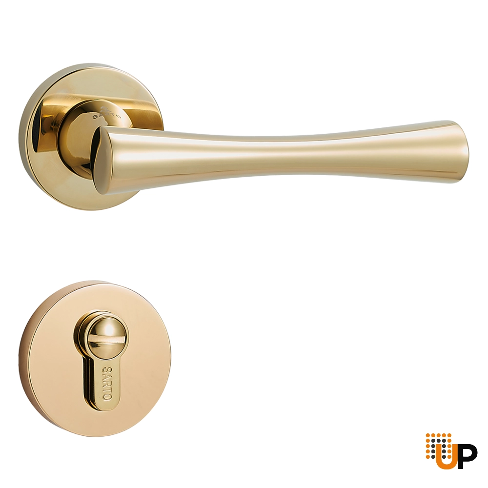 Door Euro Handle METRO for Magnetic Lock, Gold, Privacy photo#1