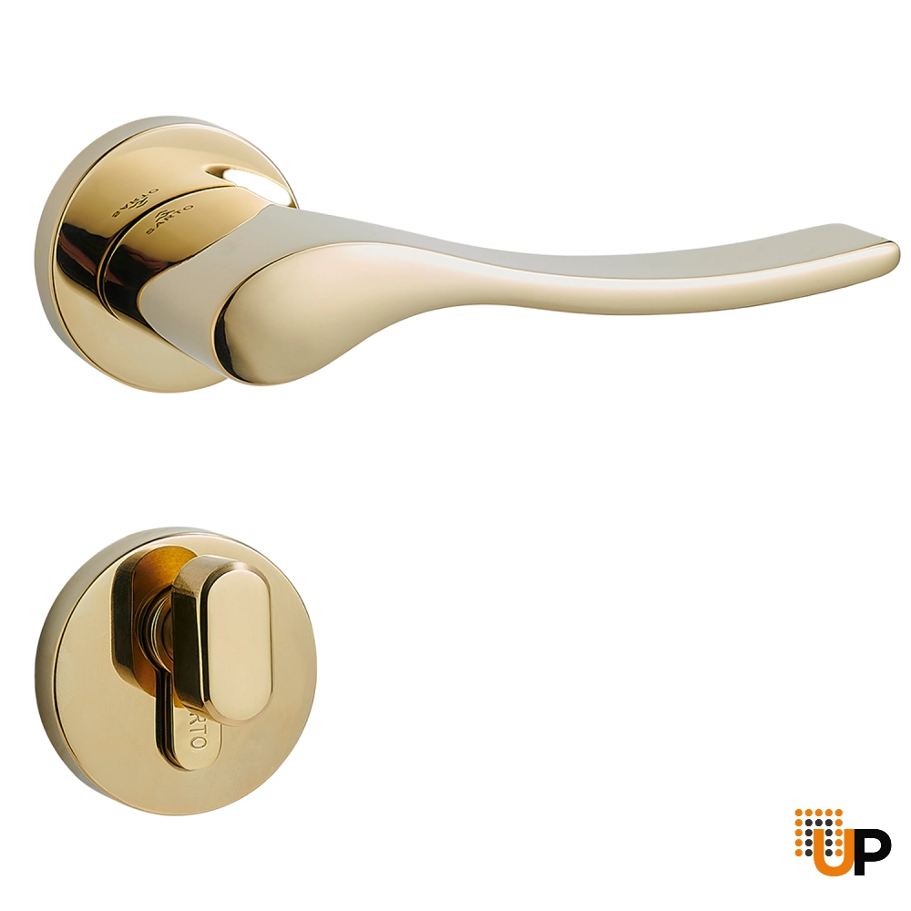 Door Euro Handle MIAMI for Magnetic Lock, Gold, Entry photo#1