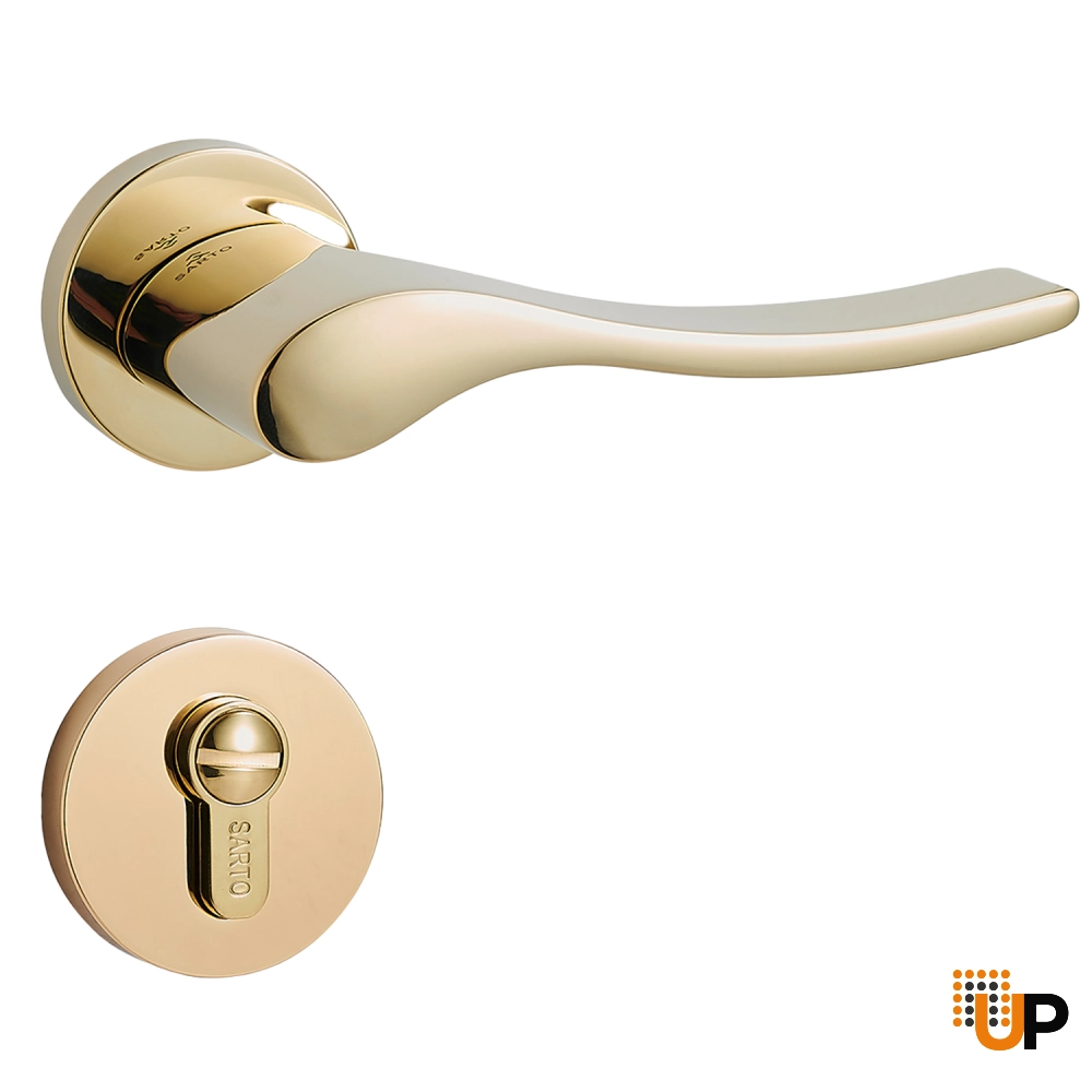 Door Euro Handle MIAMI for Magnetic Lock, Gold, Privacy photo#1