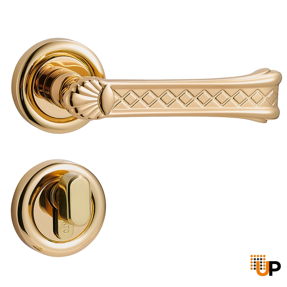 Door Euro Handle PALERMO for Magnetic Lock, Gold, Entry photo#1