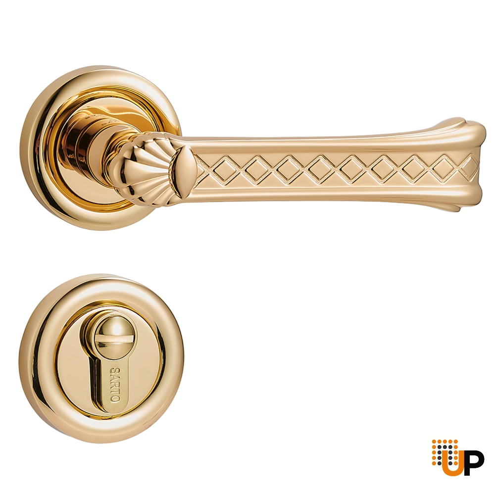 Door Euro Handle PALERMO for Magnetic Lock, Gold, Privacy photo#1