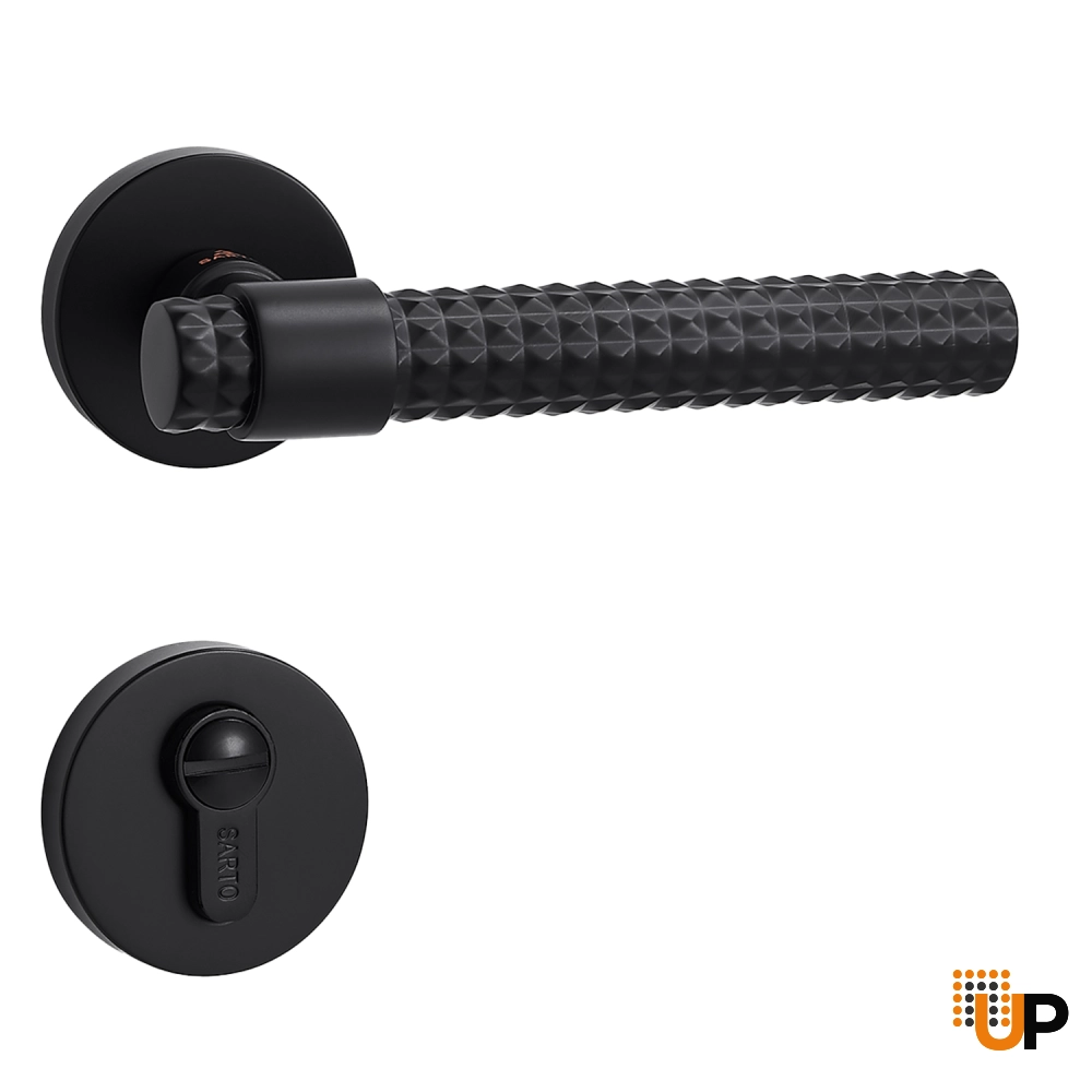 Door Euro Handle PARIS for Magnetic Lock, Black, Privacy photo#1