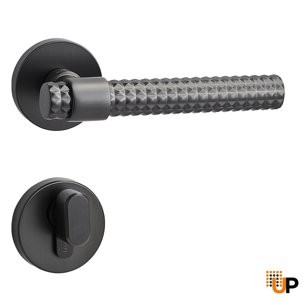 Door Euro Handle PARIS for Magnetic Lock, Graphite, Privacy photo#1