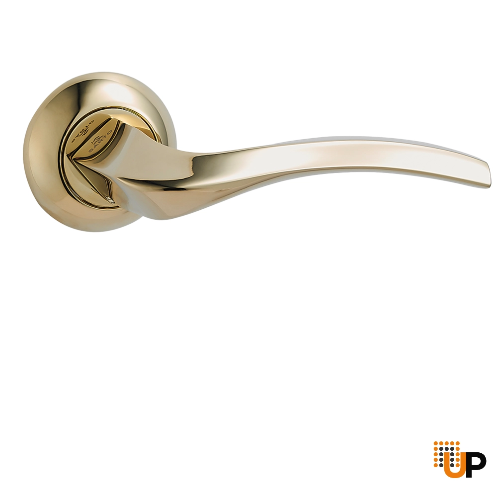 Door Euro Handle PORTLAND for Magnetic Lock, Gold, Passage photo#1
