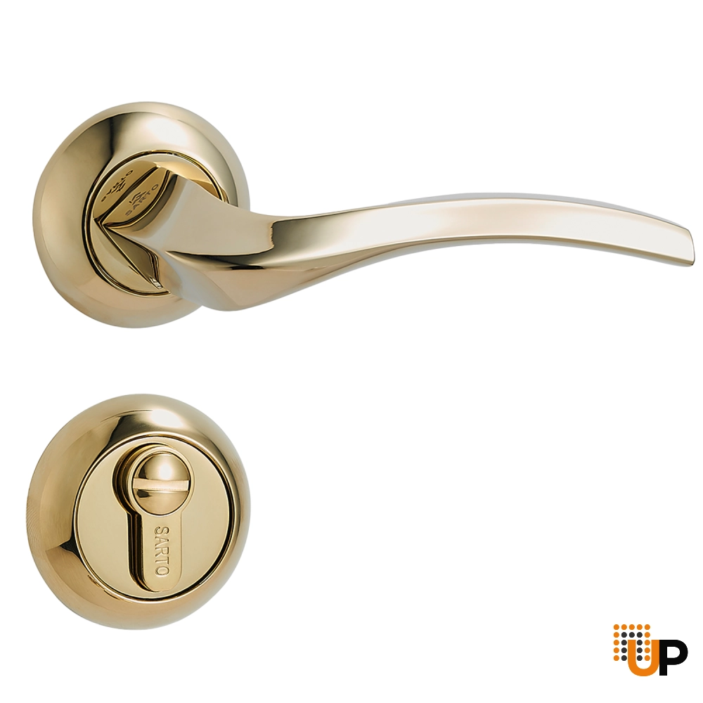 Door Euro Handle PORTLAND for Magnetic Lock, Gold, Privacy photo#1