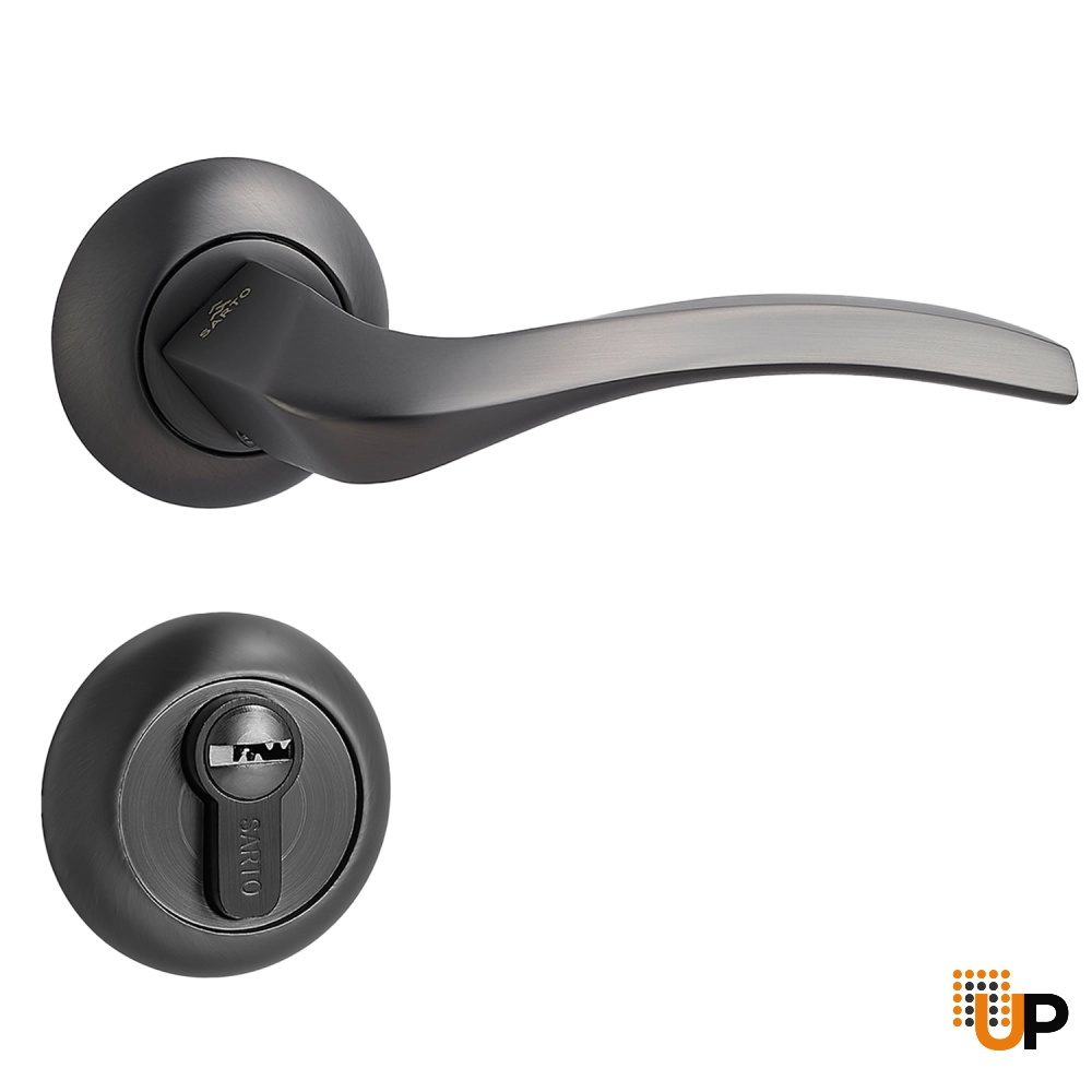 Door Euro Handle PORTLAND for Magnetic Lock, Graphite, Entry photo#1