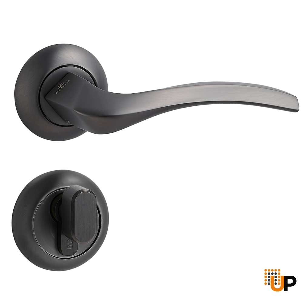 Door Euro Handle PORTLAND for Magnetic Lock, Graphite, Privacy photo#1