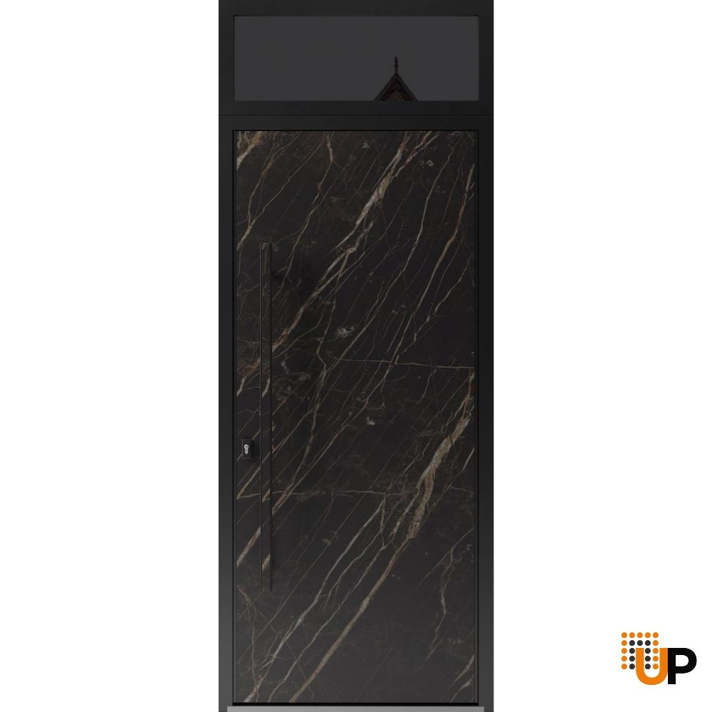 Single swing metal-aluminum modern exterior door | Dekton 0118 Natural Noir | 36 x 96 photo#1