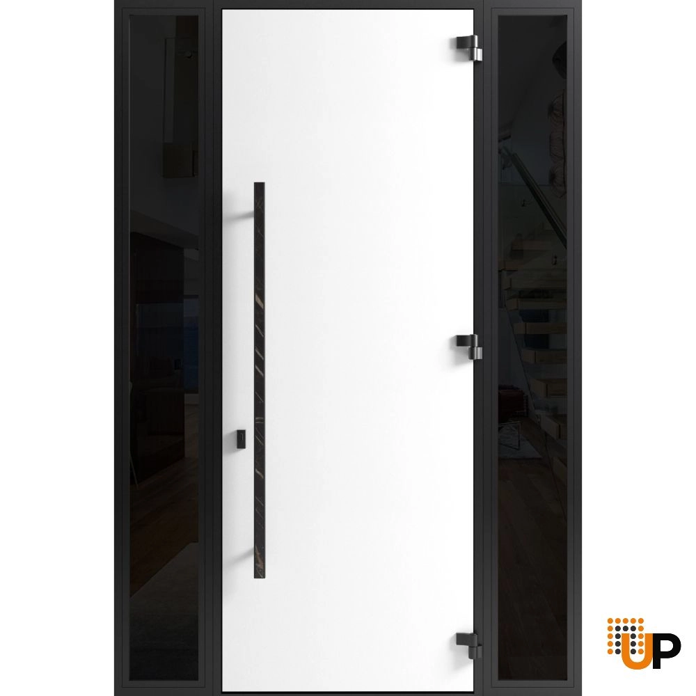 Single swing metal-aluminum modern exterior door | Dekton 0118 Natural Noir | 60 x 96 photo#2