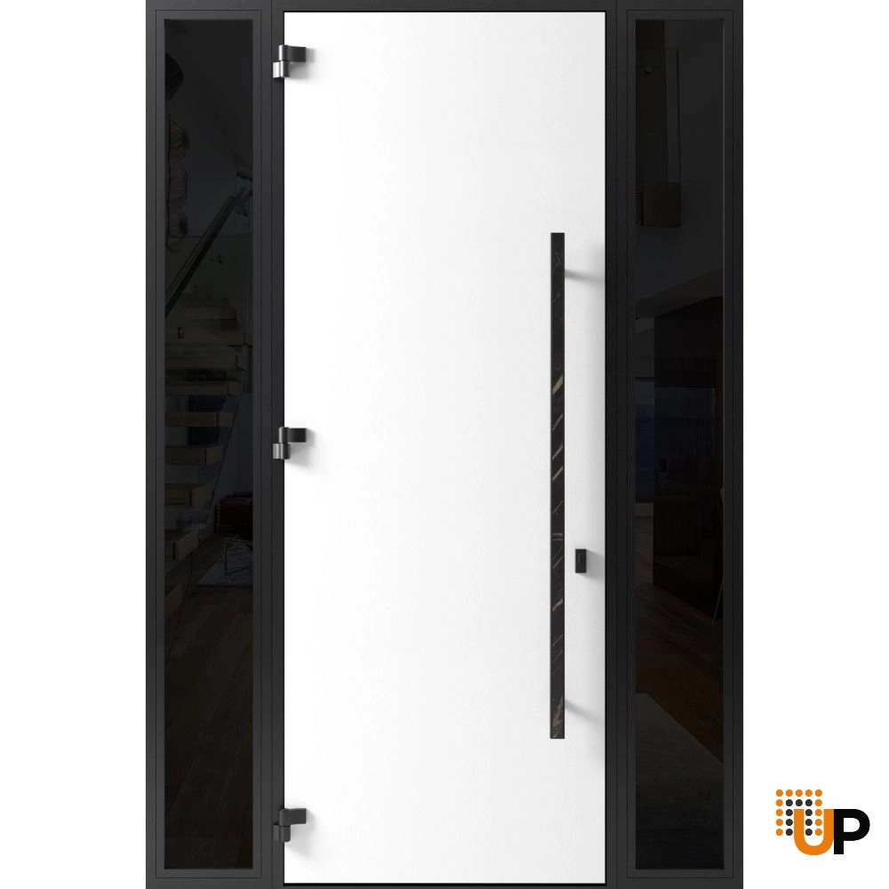 Single swing metal-aluminum modern exterior door | Dekton 0118 Natural Noir | 64 x 96 photo#2