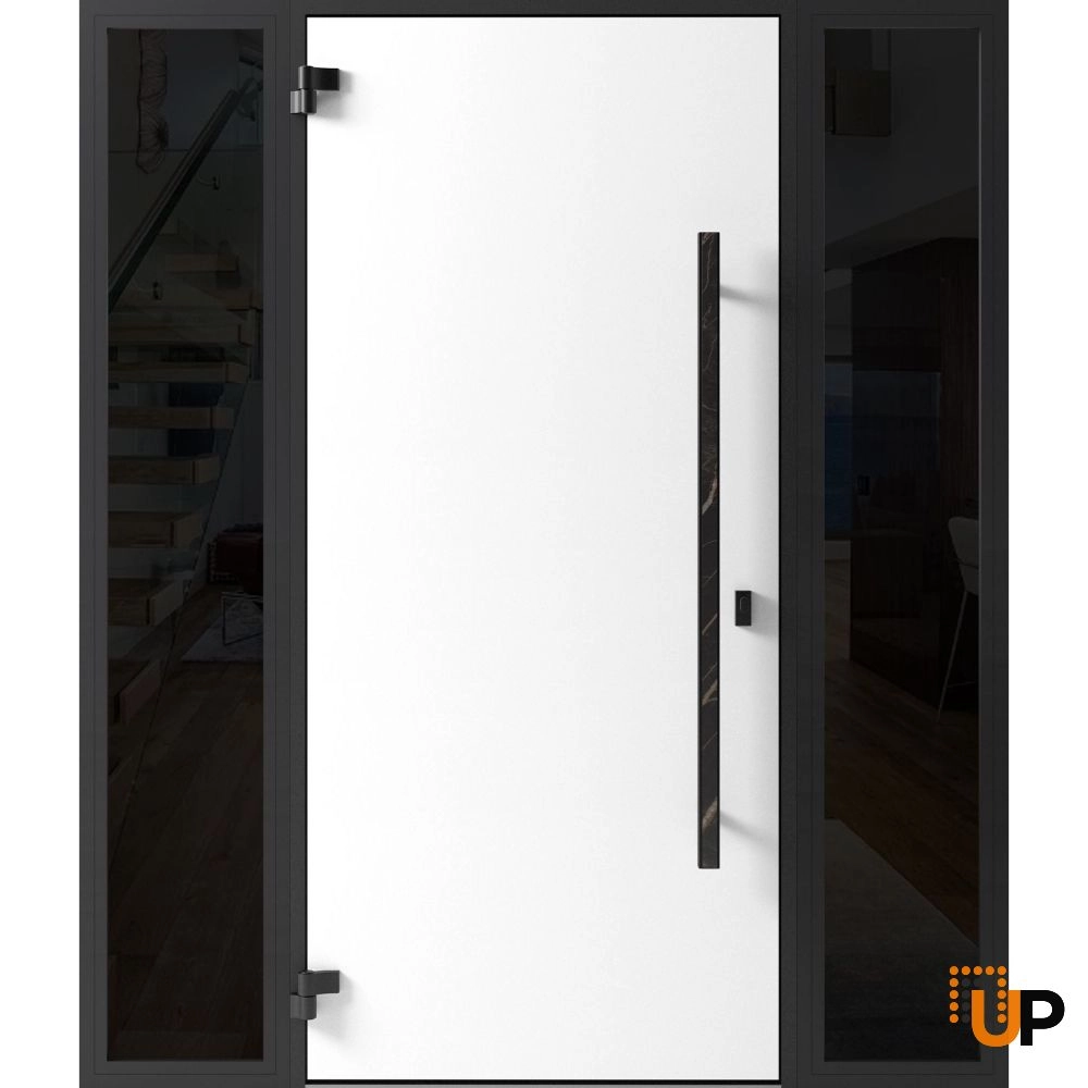Single swing metal-aluminum modern exterior door | Dekton 0118 Natural Noir | 64 x 80 photo#2