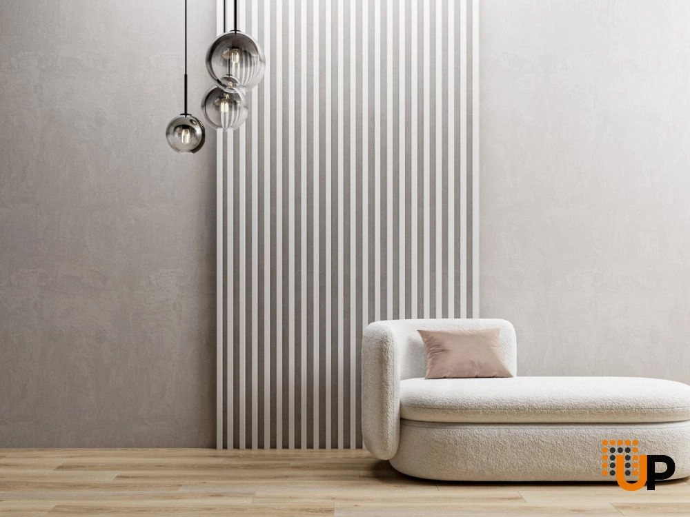Sartodoors White Silk Contemporary Decorative Wall Panels Wood Slat Ensemble - Pack of 8 photo#1