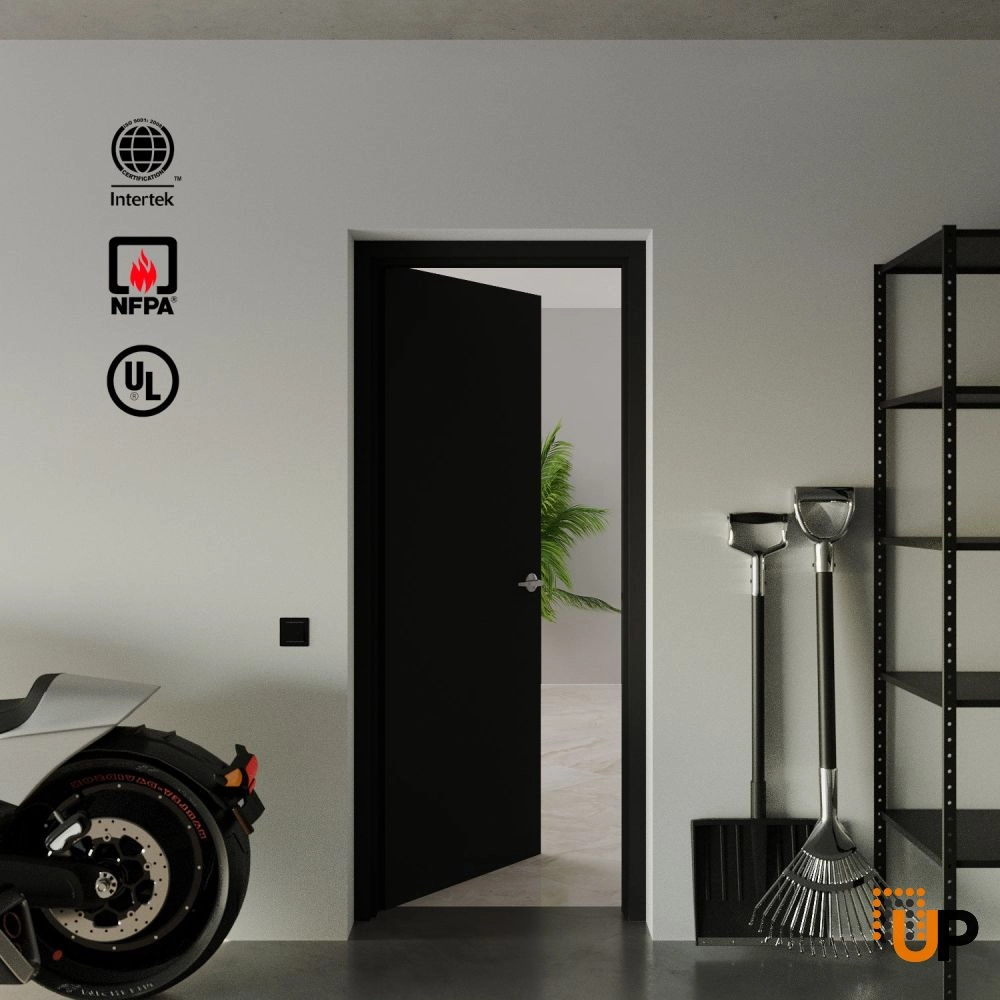 Single solid core modern fire rated doors | Firerated 1888 Black Matte | 30 x 80 photo#3