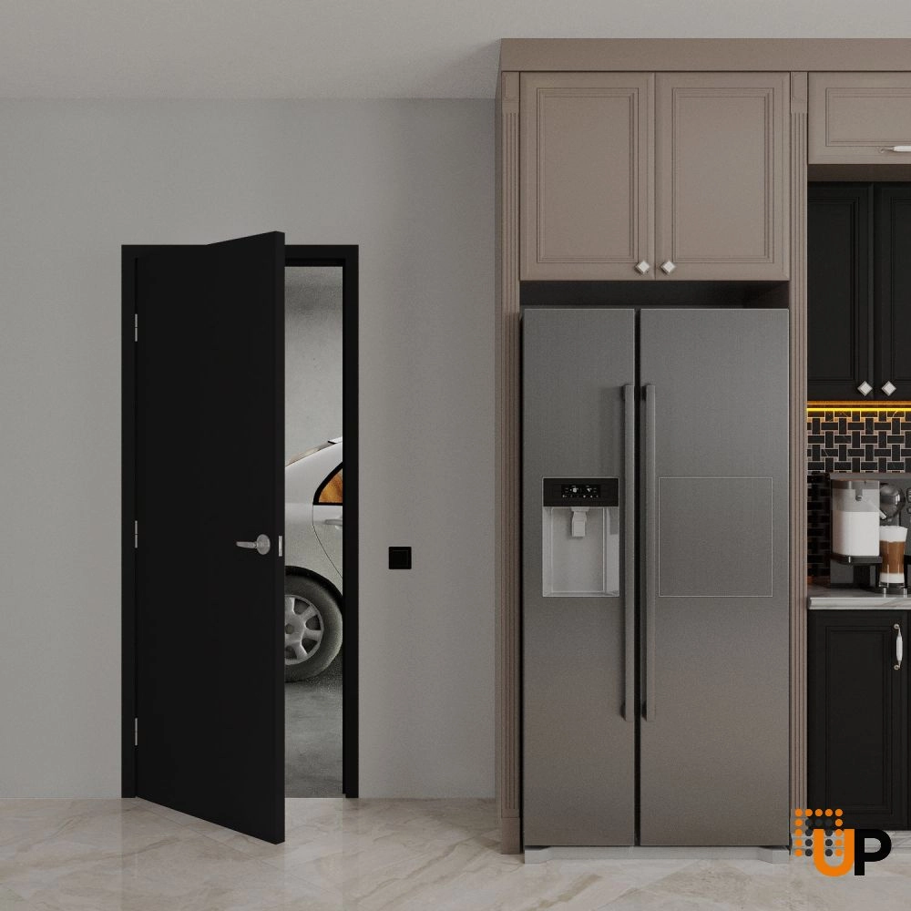 Single solid core modern fire rated doors | Firerated 1888 Black Matte | 30 x 80 photo#2