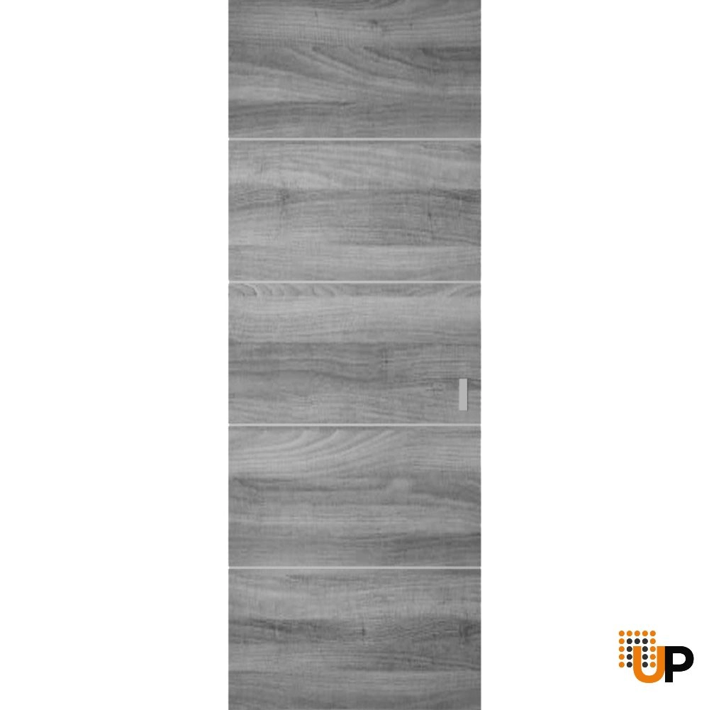 Single solid wood with honeycomb sliding modern interior hidden barn door | Planum 0020 Ginger Ash | 28 x 80 photo#1