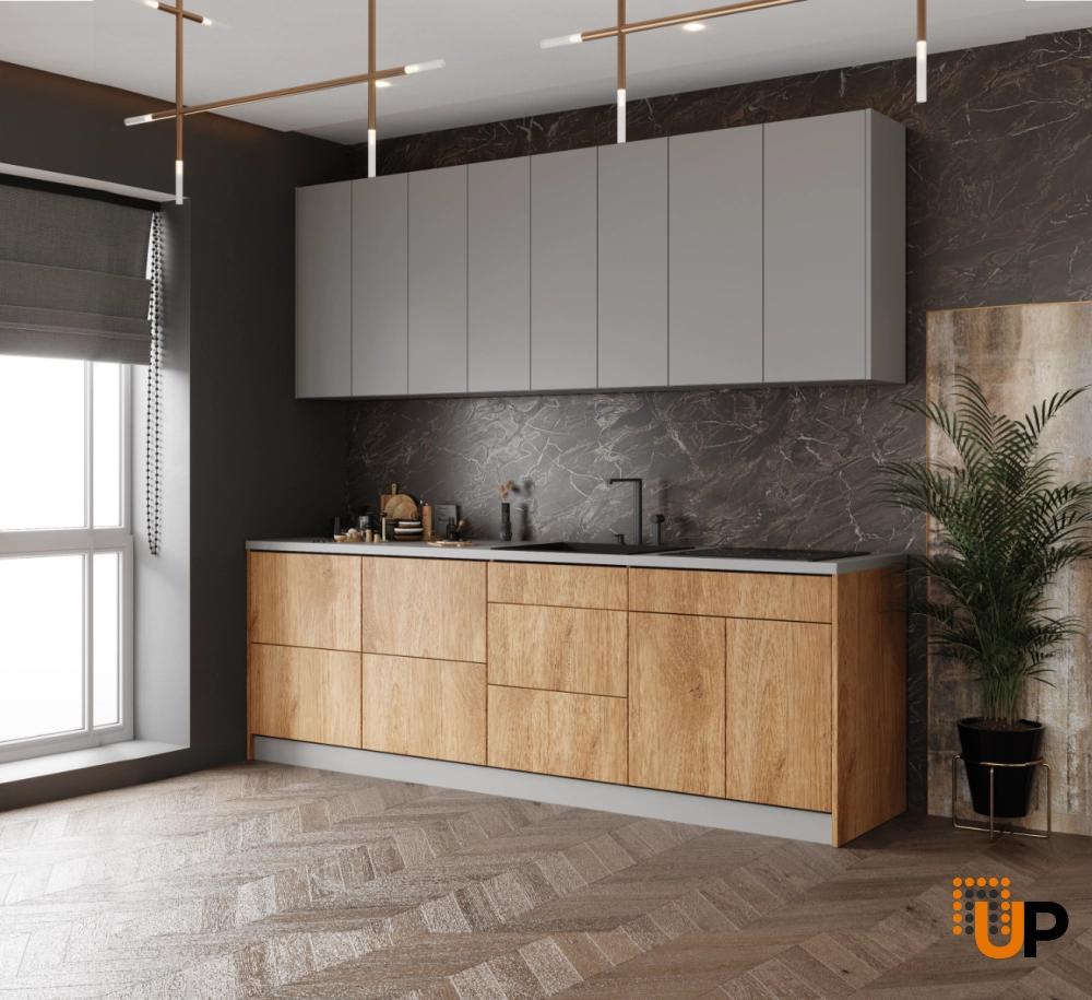 Kitchen Fusion Collection Natural Teak & Gray Color Base Size 8.5Ft Wide photo#2