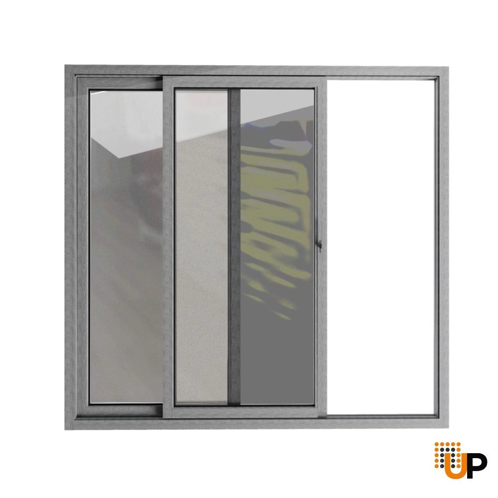 sliding Metal-plastic french exterior door with tempered | Patio 8166 Gray Ash | 72 x 80 photo#2