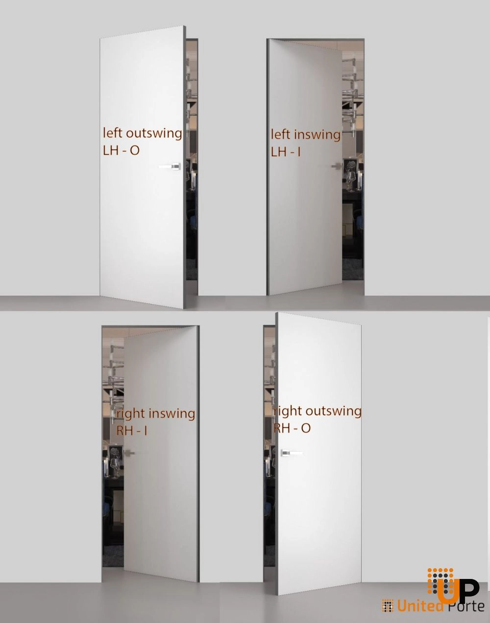 Single solid wood with honeycomb swing modern interior hidden door | Planum 0010 Primed | 28 x 84 photo#3