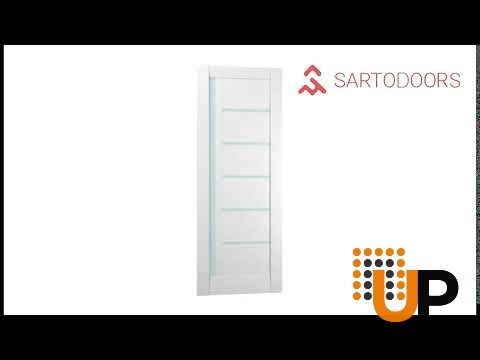 Single mdf modern interior swing door with frosted glass | Quadro 4088  White | 18 x 80 photo#6
