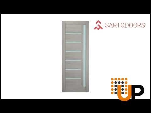 Single mdf modern interior door slab with frosted glass | Quadro 4088  Ginger Ash | 18 x 80 photo#6