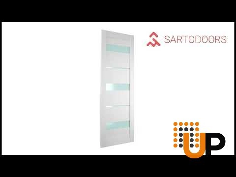 Single mdf interior door slab with frosted glass | Quadro 4055 White | 18 x 80 photo#6